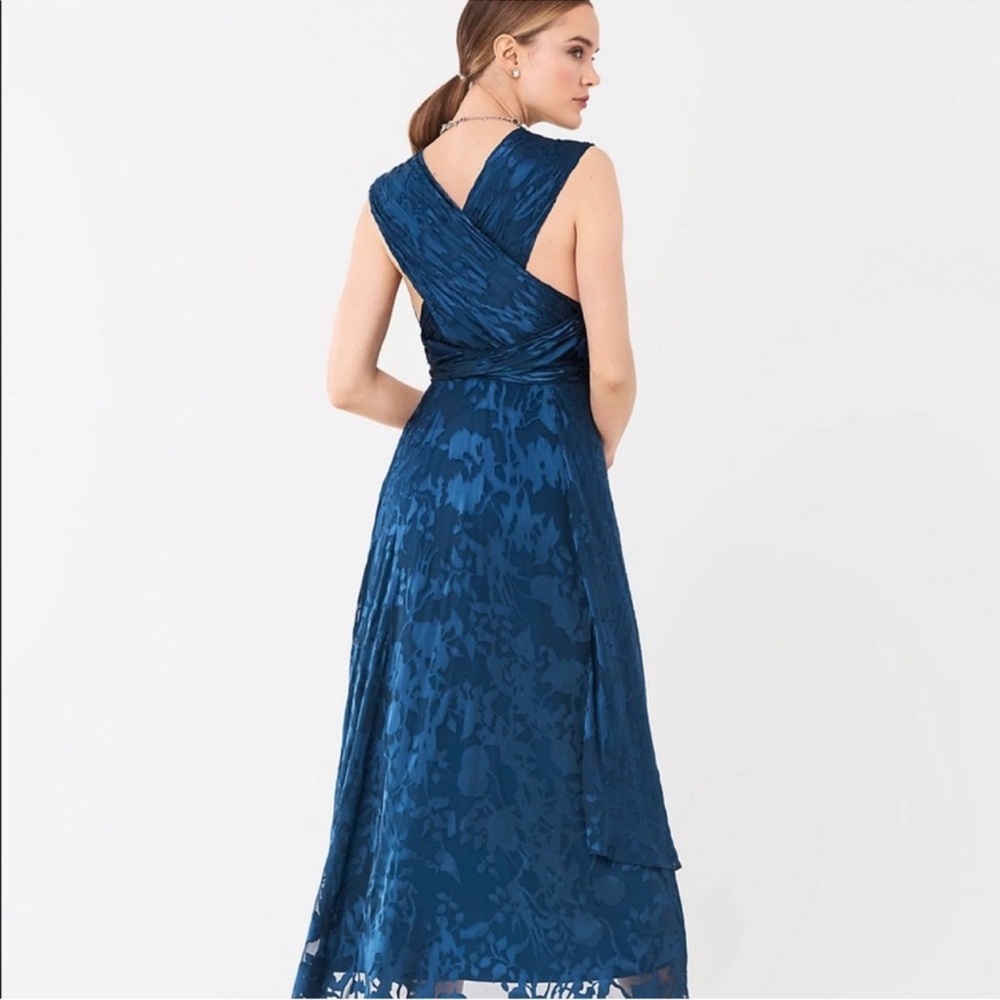 Diane Von Furstenberg Deep Blue Floral Midi Dress